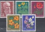 Obrázek k výrobku 16706 - 1958, Švýcarsko, 0663/0667, Pro Juventute: 250. výročí narození Albrechta Hallera, Zahradní květiny, **
