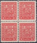 Obrázek k výrobku 18587 - 1929, ČSR I, 0249, Výplatní známka: Státní znak ∗∗ 4blok