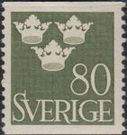 Obrázek k výrobku 20397 - 1948, Švédsko, 0335A, Výplatní známka: Tři korunky ∗∗