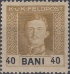 Obrázek k výrobku 23111 - 1918, Rakousko (Polní pošta v Rumunsku), 26, Výplatní známka: Císař Karel I. ∗