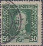Obrázek k výrobku 23302 - 1917, Bosna a Hercegovina, 133, Výplatní známka: Císař Karel I. ⊙