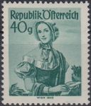 Obrázek k výrobku 24382 - 1948, Rakousko, 0901, Výplatní známka: Kroje - Vídeň (1840) ∗∗