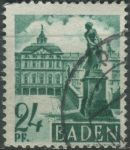 Obrázek k výrobku 29044 - 1948, Francouzská okupační zóna (Bádensko), 20, Výplatní známka: Osobnosti a obrázky z Bádenska (II): Zámek Rastatt ⊙