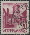Obrázek k výrobku 29919 - 1948, Francouzská okupační zóna (Württembersko-Hohenzollernsko), 33, Výplatní známka: Obrázky z Württemberska-Hohenzollernska (III): Městská brána ve Wangenu ⊙
