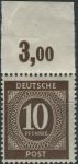 Obrázek k výrobku 31922 - 1946, Okupační zóny (společná vydání), 912o, Výplatní známka: I. kontrolní vydání ∗∗