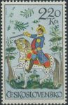 Obrázek k výrobku 31965 - 1972, ČSR II, 1989, Jezdectví: Voják na koni, malba na skle ∗∗