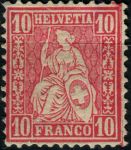 Obrázek k výrobku 32863 - 1881, Švýcarsko, 0040, Výplatní známka: Sedící Helvetia ∗∗