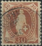 Obrázek k výrobku 32992 - 1882, Švýcarsko, 0061C, Výplatní známka: Stojící Helvetia ⊙