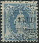 Obrázek k výrobku 32997 - 1905/1907, Švýcarsko, 0074C, Výplatní známka: Stojící Helvetia ⊙
