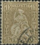 Obrázek k výrobku 33724 - 1867/1881, Švýcarsko, 0034, Výplatní známka: Sedící Helvetia ⊙