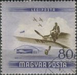 Obrázek k výrobku 36297 - 1954, Maďarsko, 1378, Den letců: Větroň ⊙