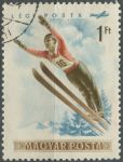 Obrázek k výrobku 36466 - 1955, Maďarsko, 1412, Letecká známka: Zimní sport - Hokejisté ⊙