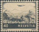 Obrázek k výrobku 36773 - 1941, Švýcarsko, 0387, Letecká známka: Letadlo nad krajinou - Jungfrau ∗∗