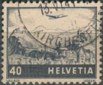 Obrázek k výrobku 36786 - 1941, Švýcarsko, 0387, Letecká známka: Letadlo nad krajinou - Jungfrau ⊙