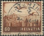 Obrázek k výrobku 36788 - 1941, Švýcarsko, 0389, Letecká známka: Letadlo nad krajinou - Genfer See ⊙