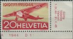 Obrázek k výrobku 37342 - 1944, Švýcarsko, 0436, Letecká známka: 25 let Švýcarské letecké pošty (I): Fokker FVII 3 m ∗∗ o P