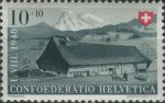 Obrázek k výrobku 38225 - 1947, Švýcarsko, 0483, \"Pro Patria\": Švýcarská železnice; Nádraží - Nádraží Flüelen ∗∗
