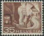 Obrázek k výrobku 38558 - 1949, Švýcarsko, 0534, Výplatní známka: Krajinky a technické motivy - Jezerní hráz u Melide (Luganské jezero) ∗∗