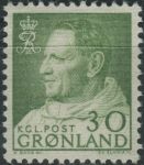 Obrázek k výrobku 39492 - 1968, Grónsko, 0069, Výplatní známka: Král Frederik IX. ∗∗