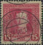 Obrázek k výrobku 40123 - 1917, Bosna a Hercegovina, 128A, Výplatní známka: Císař Karel I. ⊙