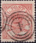 Obrázek k výrobku 40581 - 1864/1870, Dánsko, 0011/0013A, Výplatní známky: Korunovační klenoty v dvojitém oválu ⊙