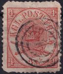 Obrázek k výrobku 40582 - 1865/1870, Dánsko, 0013Aa, Výplatní známka: Korunovační klenoty v dvojitém oválu ⊙