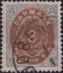 Obrázek k výrobku 40586 - 1871, Dánsko, 0018IA, Výplatní známka: Číslice v rámu ⊙