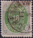 Obrázek k výrobku 40587 - 1871, Dánsko, 0019IA, Výplatní známka: Číslice v rámu ⊙