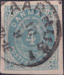 Obrázek k výrobku 40589 - 1870, Dánsko, 0021IB, Výplatní známka: Číslice v rámu ⊙