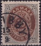Obrázek k výrobku 40592 - 1875, Dánsko, 0023IYAb, Výplatní známka: Číslice v rámu ⊙