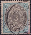 Obrázek k výrobku 40598 - 1875, Dánsko, 0022IYAb, Výplatní známka: Číslice v rámu ⊙