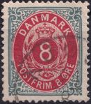 Obrázek k výrobku 40600 - 1875, Dánsko, 0022IIYAb, Výplatní známka: Číslice v rámu ⊙