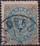 Obrázek k výrobku 40669 - 1875, Dánsko, 0023IYAa, Výplatní známka: Číslice v rámu ⊙