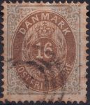 Obrázek k výrobku 40671 - 1875, Dánsko, 0027IYAb, Výplatní známka: Číslice v rámu ⊙