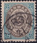 Obrázek k výrobku 40678 - 1895, Dánsko, 0022IYBb, Výplatní známka: Číslice v rámu ⊙