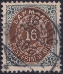 Obrázek k výrobku 40680 - 1895, Dánsko, 0023IIYBb, Výplatní známka: Číslice v rámu ⊙