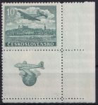 Obrázek k výrobku 41908 - 1946, ČSR II, L20KH, Letecká známka: Letecké motivy - Letadlo nad Bratislavou ✶✶ P H