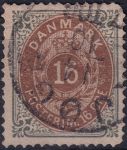 Obrázek k výrobku 42364 - 1875, Dánsko, 0026IYAb, Výplatní známka: Číslice v rámu ⊙