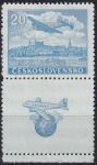 Obrázek k výrobku 42638 - 1946, ČSR II, L22KD, Letecká známka: Letecké motivy - Letadlo nad Bratislavou ✶✶ o D