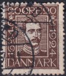 Obrázek k výrobku 43318 - 1924, Dánsko, 0137, 300 let Dánské pošty: Král Kristián X. ⊙