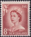 Obrázek k výrobku 43568 - 1955/1958, Nový Zéland, 0354/0359, Výplatní známky: Královna Alžběta II. ✶✶