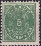 Obrázek k výrobku 44196 - 1896/1898, Island, 0007B, Výplatní známka: Číslice s oválnou korunou ✶