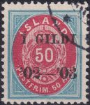 Obrázek k výrobku 44206 - 1902, Island, 0024, Výplatní známka: Číslice s korunou v oválu ⊙