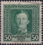 Obrázek k výrobku 44382 - 1917, Bosna a Hercegovina, 131A, Výplatní známka: Císař Karel I. ⊙