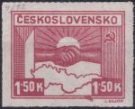 Obrázek k výrobku 44538 - 1945, ČSR II, 0353DV, Výplatní známka: Košické vydání - Symbol spojenectví ČSR-SSSR ✶✶