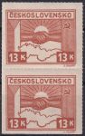 Obrázek k výrobku 45134 - 1945, ČSR II, 0358DV, Výplatní známka: Košické vydání - Symbol spojenectví ČSR-SSSR ✶✶
