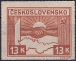 Obrázek k výrobku 45283 - 1945, ČSR II, 0358VV, Výplatní známka: Košické vydání - Symbol spojenectví ČSR-SSSR ✶✶