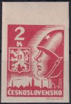 Obrázek k výrobku 45363 - 1945, ČSR II, 0353, Výplatní známka: Košické vydání:Hlava rudoarmějce a státní znak ✶✶ o L