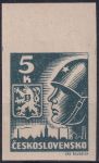 Obrázek k výrobku 45384 - 1945, ČSR II, 0353, Výplatní známka: Košické vydání:Hlava rudoarmějce a státní znak ✶✶ o H