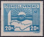 Obrázek k výrobku 45401 - 1945, ČSR II, 0358, Výplatní známka: Košické vydání: Symbol spojenectví ČSR-SSSR ✶✶